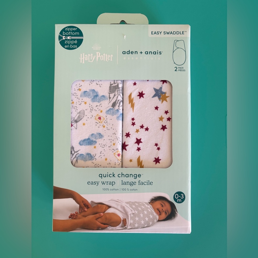 NWT Aden+ anais Easy Wrap Harry Potter Swaddle Set for 0-3 months
